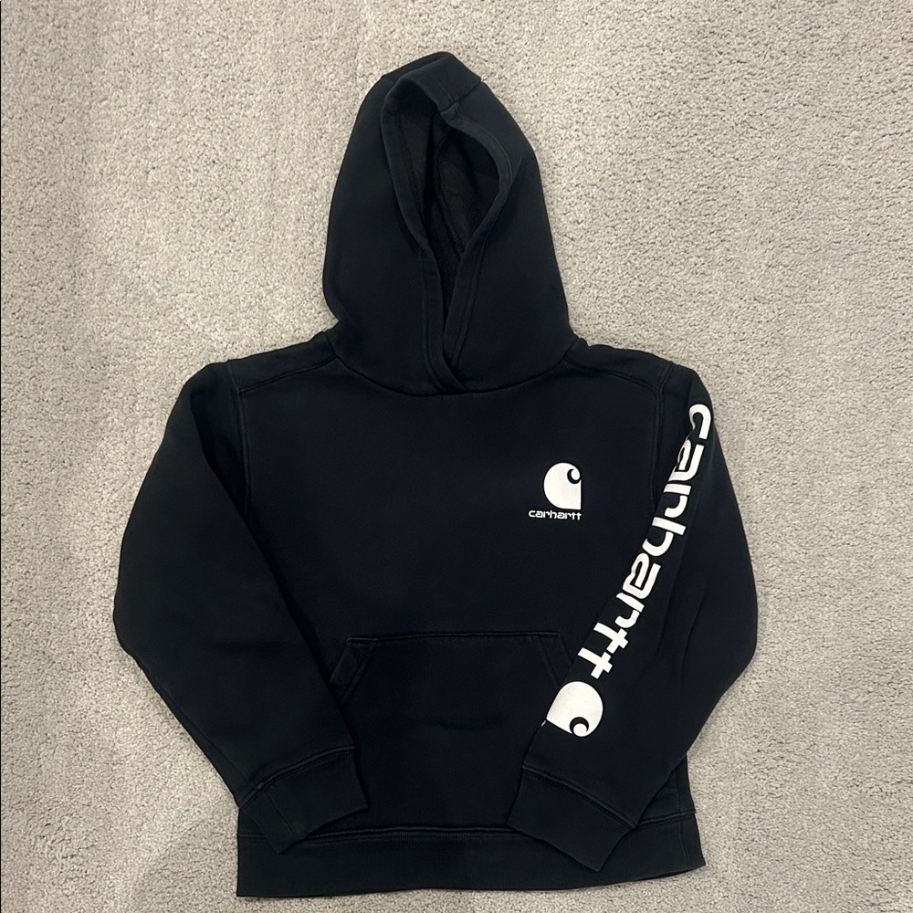 Carhartt Kids Hoodie in Black with Logo